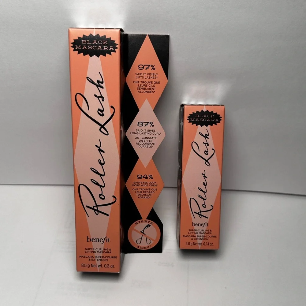 🆕 BENEFIT COSMETICS Roller Lash Curling & Lifting Mascara in Black Mini Size NIB